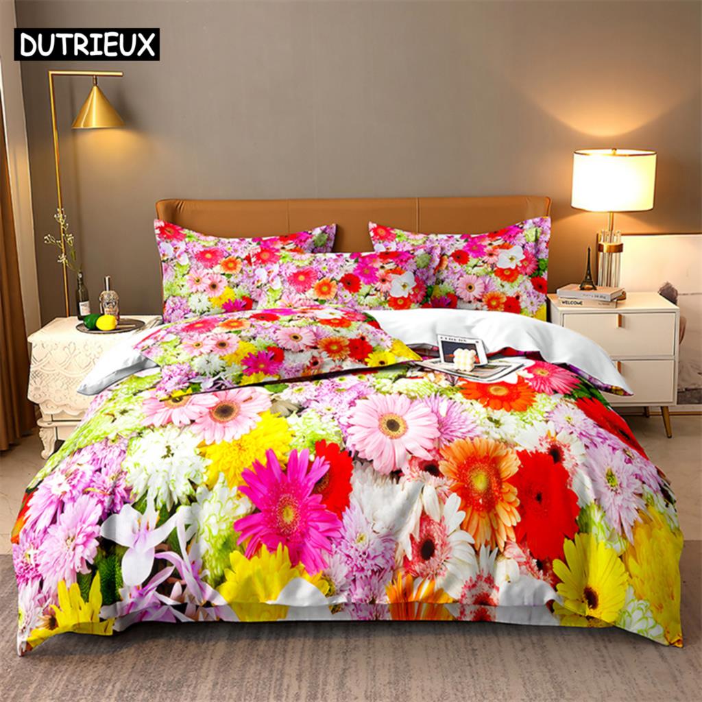 Lavender Queen Bedding Set Rose Duvet Cover Kids Bedroom Bed Set Comforter Cover Set King Size Duvet Cover Set Bedding Sets