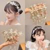 Kids Princess Headband Imitation Pearl Flower Wreath Headband Sweet Floral Bracelet Party Decor Accessory
