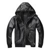 Chinese Size Men Leather Jacket with Hood Genuine Cowhide Slim Fit Male Skin Coat Spring Autumn Clothing