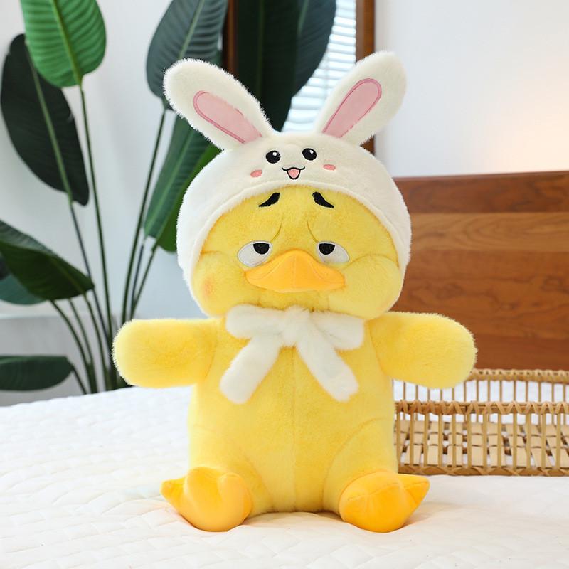 Frog Rabbit Hat Duck Plush Toy Cartoon Stuffed Animal Doll Decoration Kids Gift