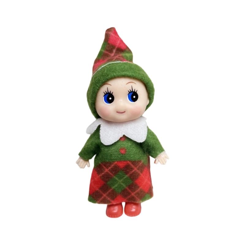 Świątkowy Miniaturowy Elf dla Dziecka z Akcesoriami w Kratę Do Domu Biura Dekoracje Świąteczne Festiwalowe Dekoracja na Biurko Półkę