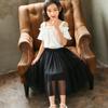 Girls Dancing Fluffy Skirt Lace Solid Color Mesh Tulle Skirts Princess Casual and Ankle Elastic Waist Dress Kids Clothes