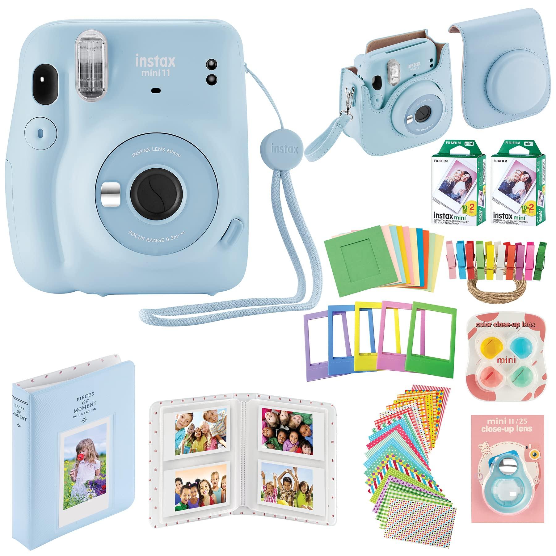 

Fujifilm Instax Mini 11 Instant Camera with 40 Fujifilm Prints Case, Album and Accessories Gift Bundle (Sky Blue)