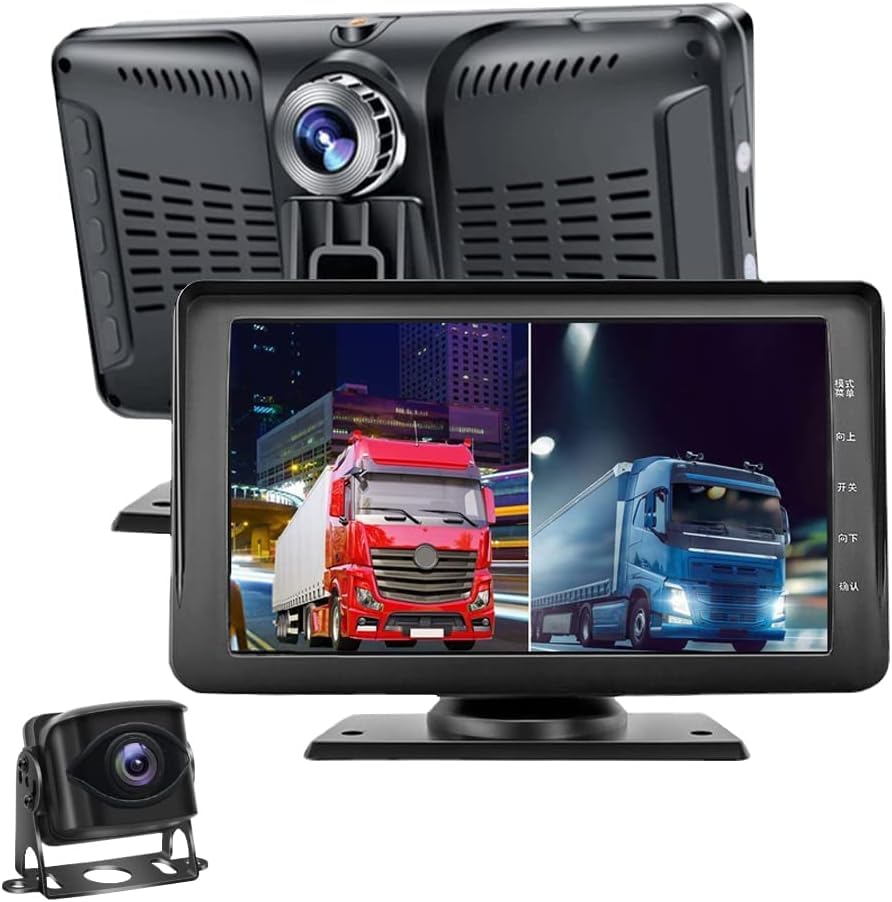 

OBEST AHD Monitor with IPS Color Night Video for Heavy 7-inch 2-Split Camera, 9-36V 1024600 Resolution, Vision, Playback, 720P, Cars, Trucks, Buses,