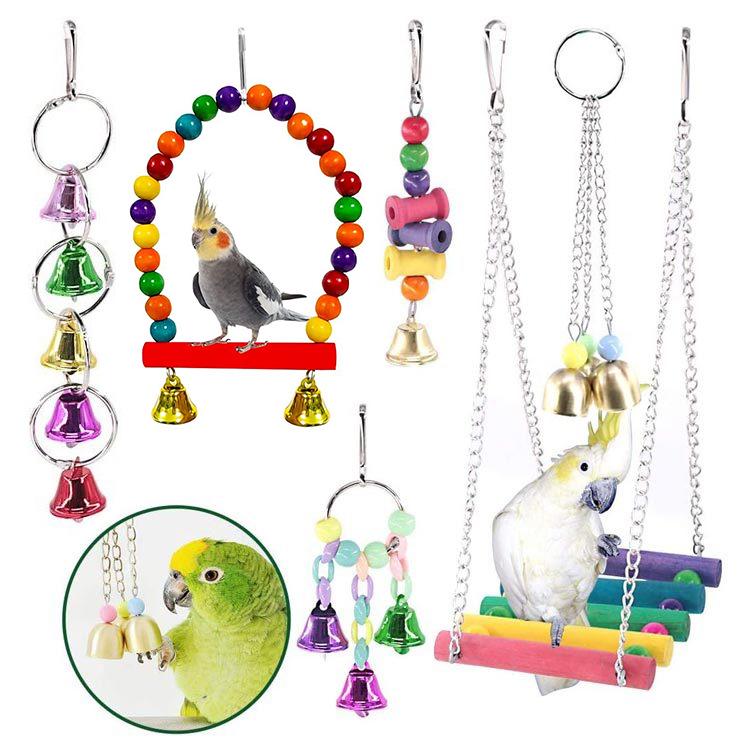 

Набор игрушек для птиц: Лестница, ротанговый шар и кольцо - популярные жевательные игрушки для попугаев