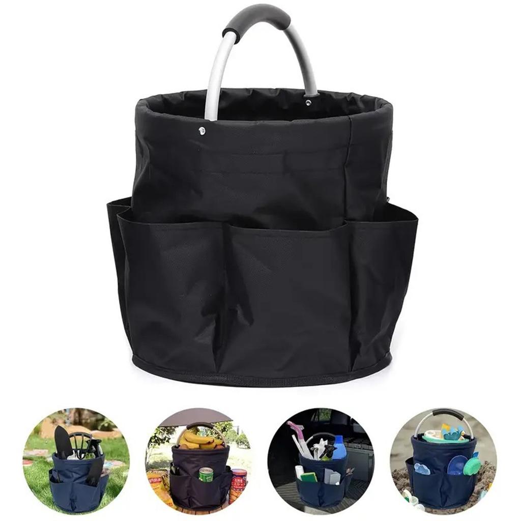 Portable Foldable Picnic Basket Garden Tool Basket Outdoor Hand Basket Travel Storage Toiletry Bag Garden Storage Basket