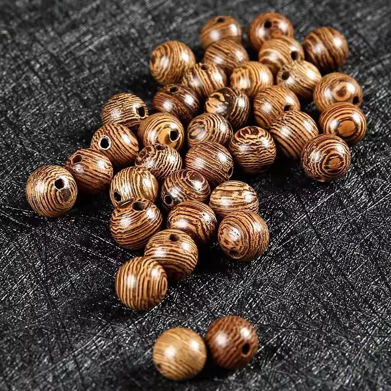 Přírodní dřevěné korálky: Kulaté dřevěné korálky z kuřecích křídel pro DIY buddhistické šperky a ručně vyráběné doplňky