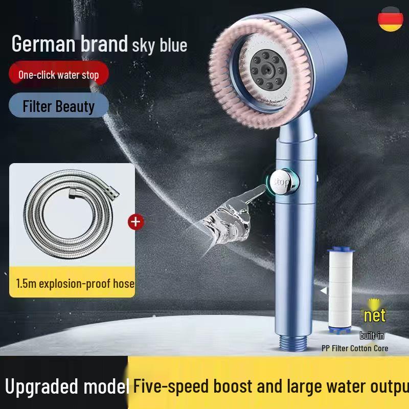 Powerful Pressurized Handheld Lotus Showerhead with Filter
