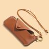 Hanging Neck Sunglass Organizer PU Leather Sunglasses Bag Fashion Eyeglasses Holder  Men