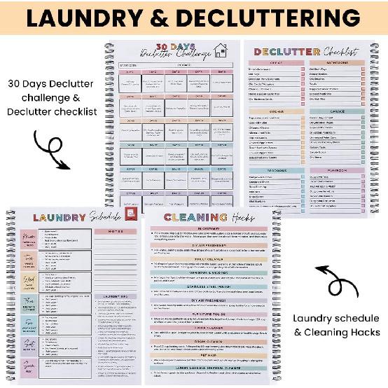 Adhd Cleaning Planner,Editable Home Cleaning Plan,Daily,Weekly, Monthly,Yearly Cleaner Schedule and Checklist,Adjustable Clean Up Household Chores