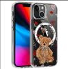 Floral Bear Magnetic Full Coverage Transparent Case for Apple iPhone 14-17 Pro Max