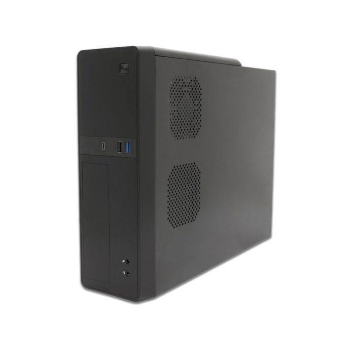 CoolBox T310 - Micro ATX Slim PC Case with BASIC500-GRS PSU. USB-C, USB 3.0 and Front SD Card Reader, Support for