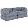 Modular Sofa Set 2 Pcs Grey 140 X 70 X 56 Cm Fabric