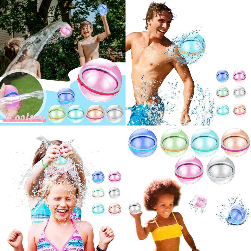 Neon Splash Balls Reusable Water Balloons For Pool Games And Parties