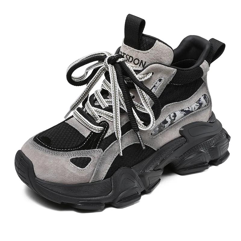 

Мода 6 см Платформа Весна Осень Полые Женские Удобные Туфли Воздушная Сетка Натуральная Кожа Массивные Кроссовки Сандалии Вулканизированные Дышащие Лоферы 40 серый