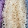 1roll 78.74inch 4.72inch Dense Pleated Beaded Snow Yarn Lace Ribbon Floral Packaging Ribbon Bouquet Ribbon Shiny Pearl Wave Gauze Ribbon