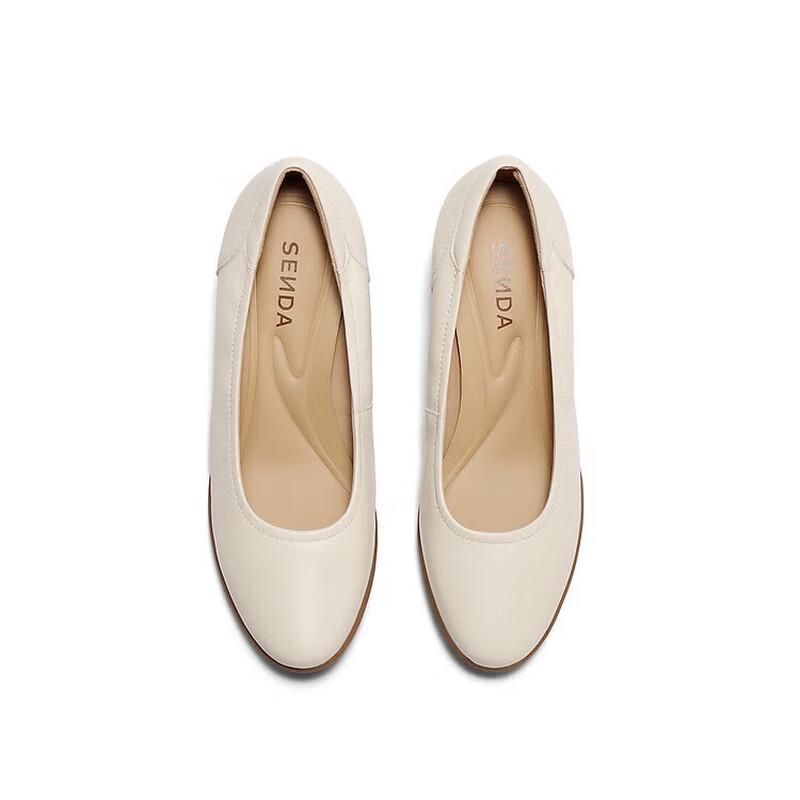 SENDA Women's Soft Block Heel Pumps 4UP01AQ5