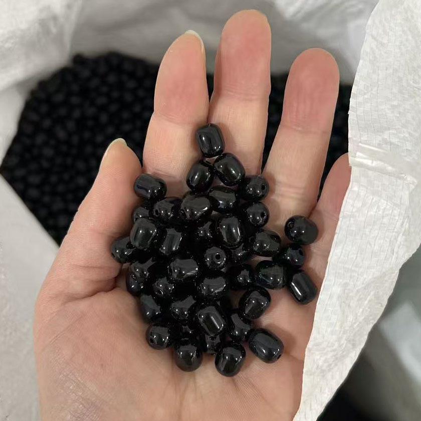 

10x8 мм цилиндрические стеклянные фарфоровые имитация нефрита разноцветные бочкообразные бусины, в форме ююбы, для аксессуаров для ювелирных изделий своими руками About 38 pieces