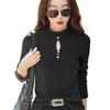 Hollow-out High-neck Long-sleeve Base Shirt for Women