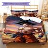 Son Goku Muster Bettwäsche, Steppbett Set Bettbezug Kissenbezug Zuhause Geburtstagsgeschenk (1 Bettbezug + 2 Kissenbezüge, ohne Füllung)