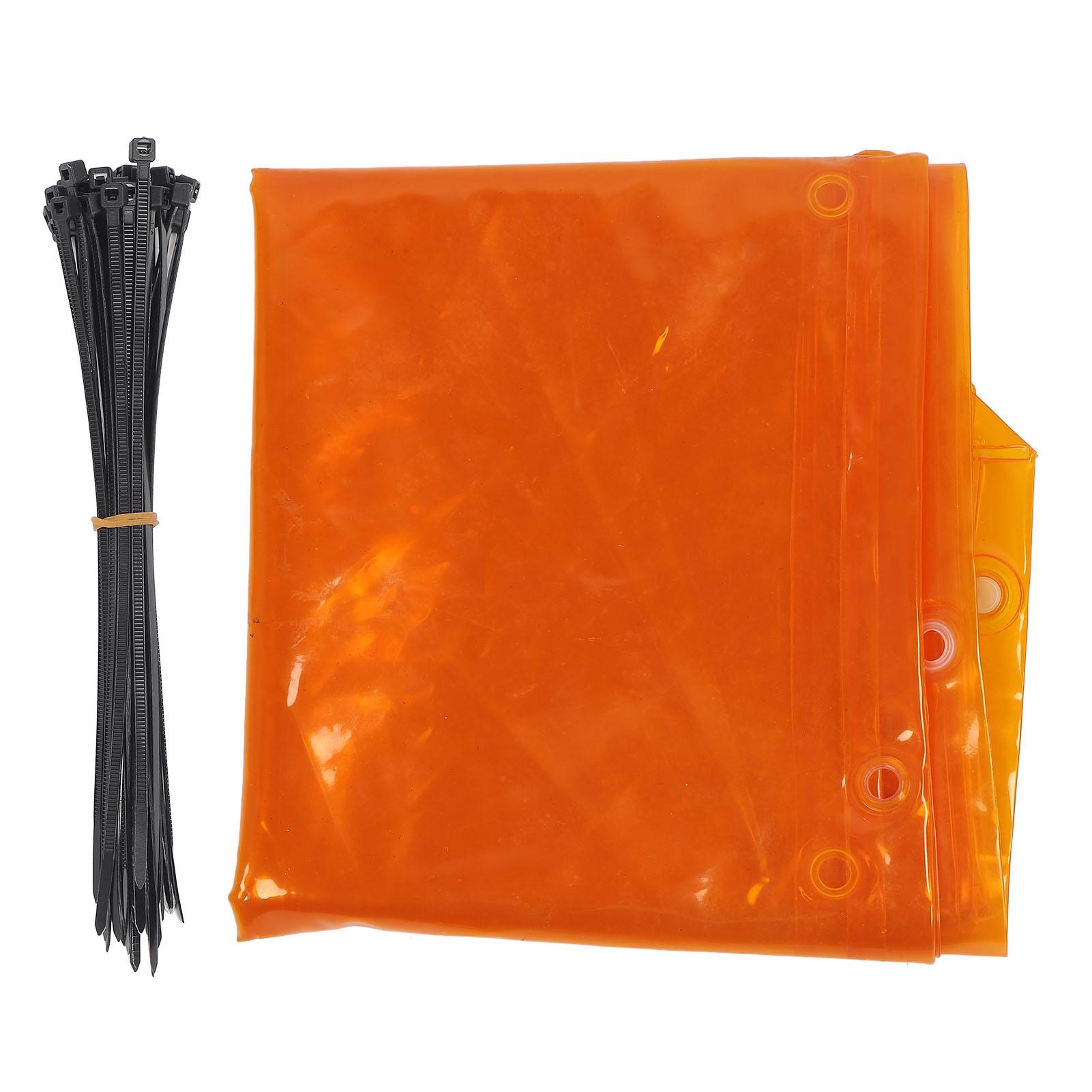 

5.71 x 7.68 FT Welding Curtain Screen Frameless with Grommets Flame Retardant PE for Workshop Golden Yellow