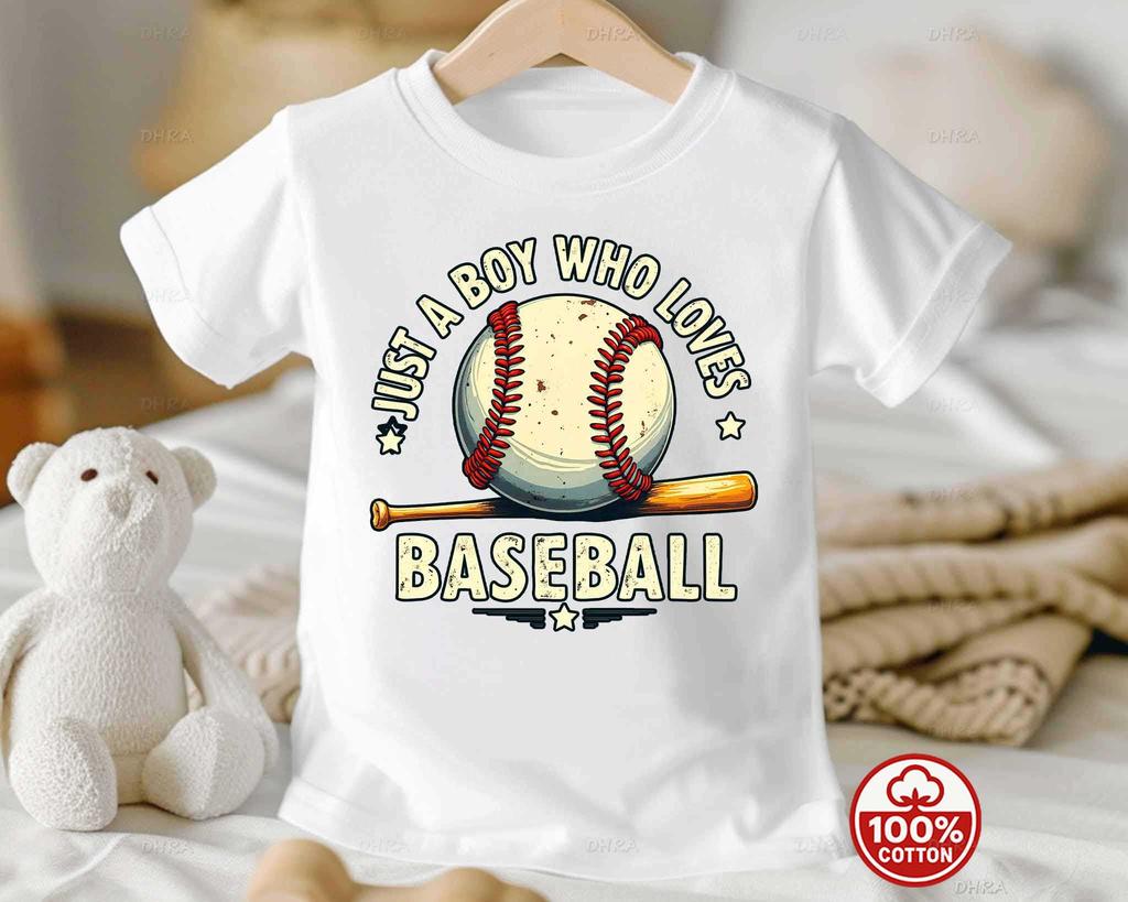 Just A Boy Who Loves Baseball TShirt Unisex Vintage Sport Graphic Tee