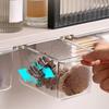 Clear Bathroom Storage Drawer, Under-Cabinet Pull-Out Organizer for Swabs, Makeup Storage Box with Transparent Design(1/2/3pcs)
