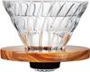 Hario V60 Heat Resistant Glass Coffee Dripper Olive Wood 1 4 Cups Vdgr 02 Ov