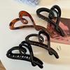 2024 Matte Black High-End Love Clip Hairpin for Women - Elegant Shark Clip Headdress