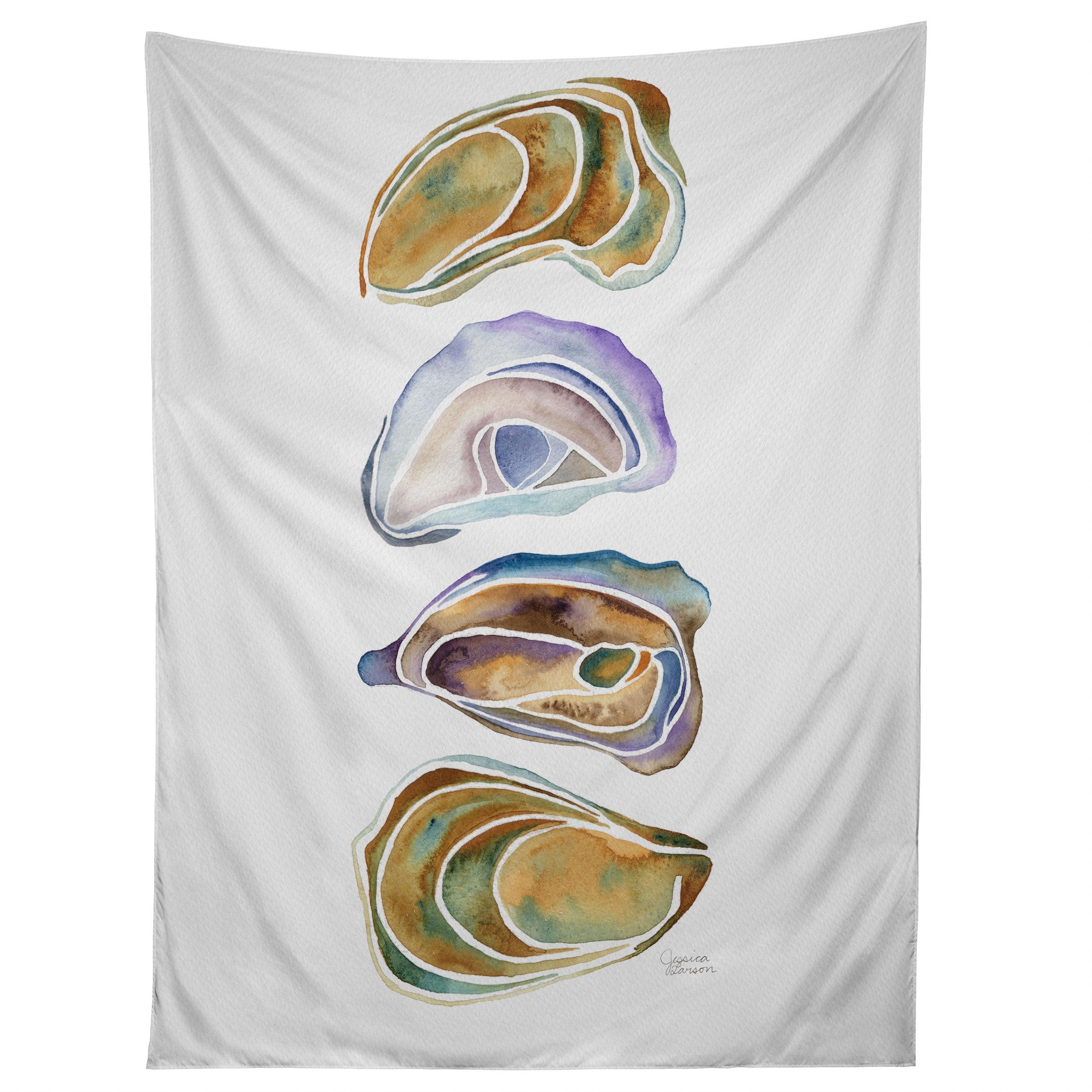 WATERCOLOR OYSTERS tapestry 75x100