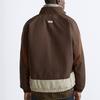ZARA Color Block Stand Collar Zipper Thick Long Sleeve Jacket Men jackets Brown 8281365-472