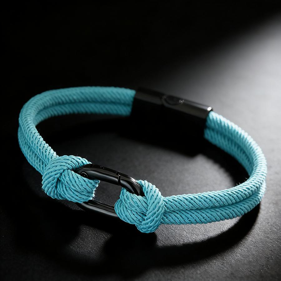 

Noter Stylish Men Cord Chain Bracelet Grade A 4mm Hypoallergenic String Sports Sweat Absorbent Braclet 6 Colors Available Joias світло-синій колір