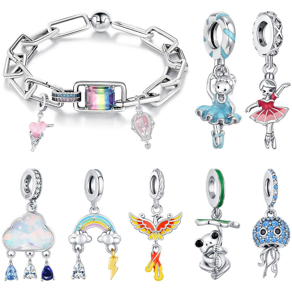 925 Silver Bracelet Fit Charm DIY Jewelry For Women Elegant Fashion Bracelet Daily Wear Handmade Charms Jewelry Making
