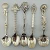 5pcs/set Creative Coffee Spoon Western-style Tableware Three-dimensional Spoon Set Solid Color Stainless Steel Soup Rice Spoon