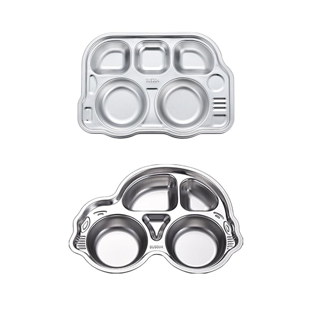 Divided Meal Tray Unbreakable Compartment Dinner Plate Compact Serving Platter for Boy Girls Outdoor Babies Camping Kids