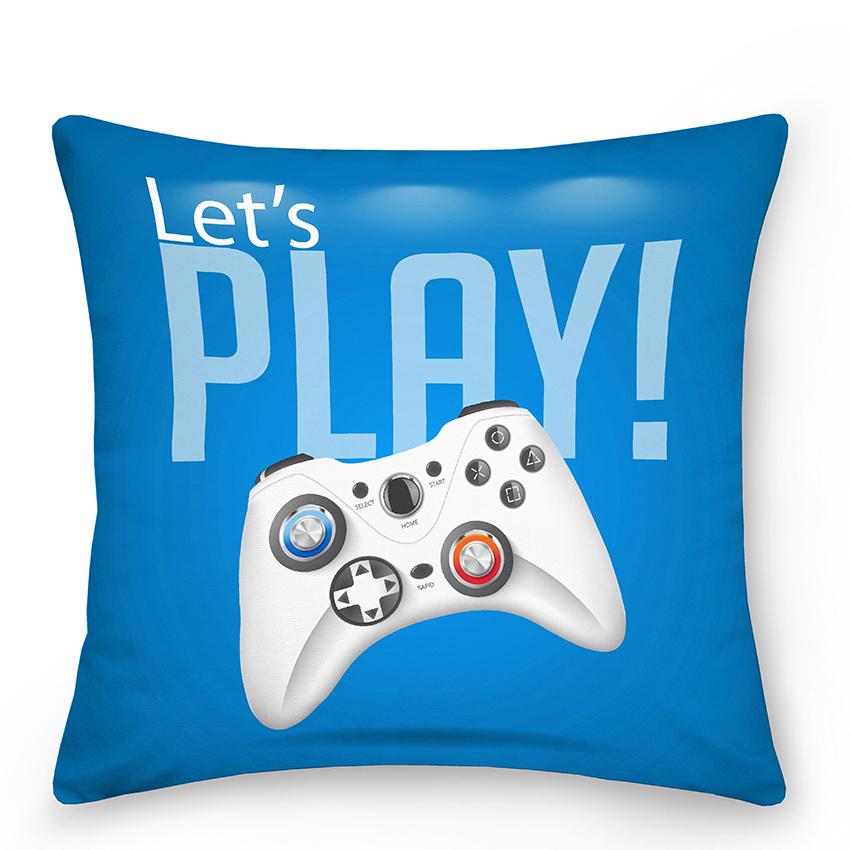 Boy Gamer Print Pillowcase Bedroom Decor Video Game Cushion Cover Home Gamepad  Gift