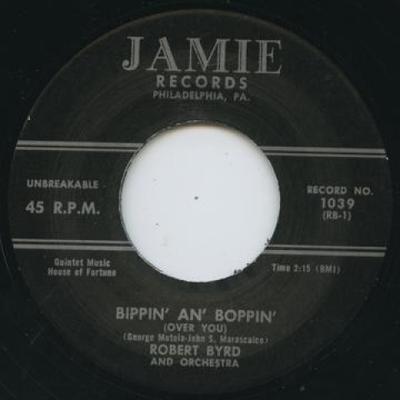 7-tums Skiva ROBERT BYRD & HIS BIRDIES - Bippin' An' Boppin' (Över dig) JAMIE1039 Jamie UK Blues