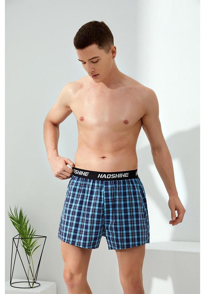 Men’s Loose Fit Plaid Cotton Boxer Briefs Pajama Pants