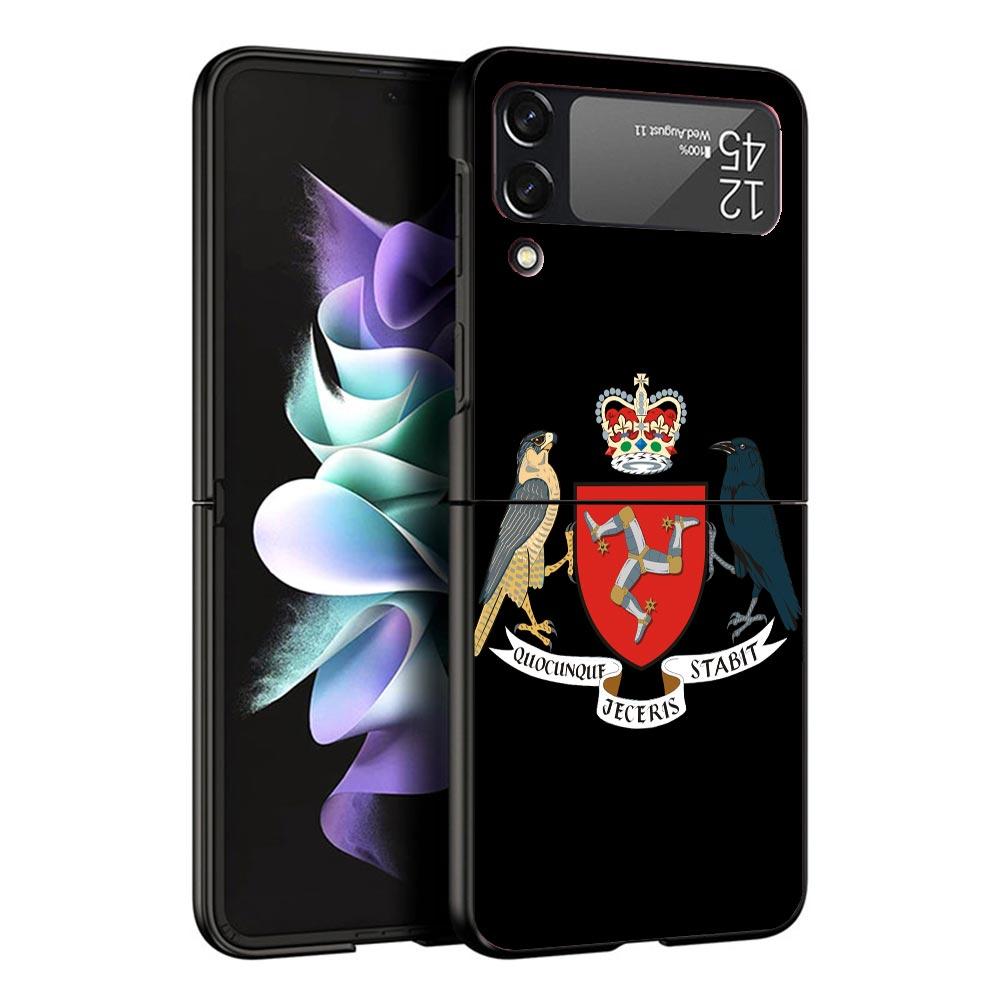 Isle of Man Coat of Arms Case For Samsung Galaxy Z Flip 7 6 5 4 3 z Flip7 Flip6 Flip5 Flip4 5G Phone Cover Flip3 Folding Coque