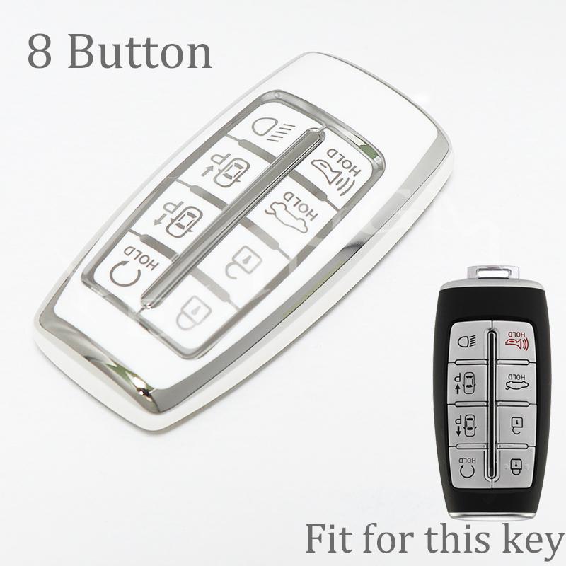 8 Button Car Tpu Key Case Cover Holder For Hyundai Genesis Gv70 Gv80 Gv90  -  Key Shell Keychain Protective Accessories