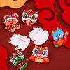 Lucky Acrylic Spring Festival Pin Dancing Lion Chinese Style Pin Exquisite Lion Dance Brooch  Girl