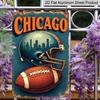 2D Flat Decorative Signs & PlaquesRetro Chicago Football Wall Hanging - Aluminum Sign, 8X12 Inches, Durable Aluminum Material, Suitable for Home