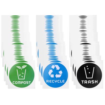 60 ks/sada Kulatá Recyklace Odpad Kompost Nálepka Nálepka na Odpadkové Koše Nádoby na Odpad Recyklační Nádoby