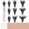 1set leather punching cut tool with interchangeable multiple teeth heads, multifunctional DIY leather handicraft stamping tool
