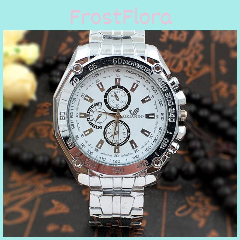 Stylish Men Steel Band Watch Business Alloy Timepiece Casual Wear Accessory