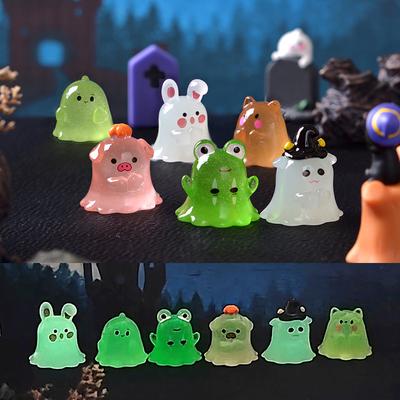 Lindos Animales Fantasma Luminosos para Jardín, Pequeños Adornos y Accesorios de Decoración para Consola Central de Coche