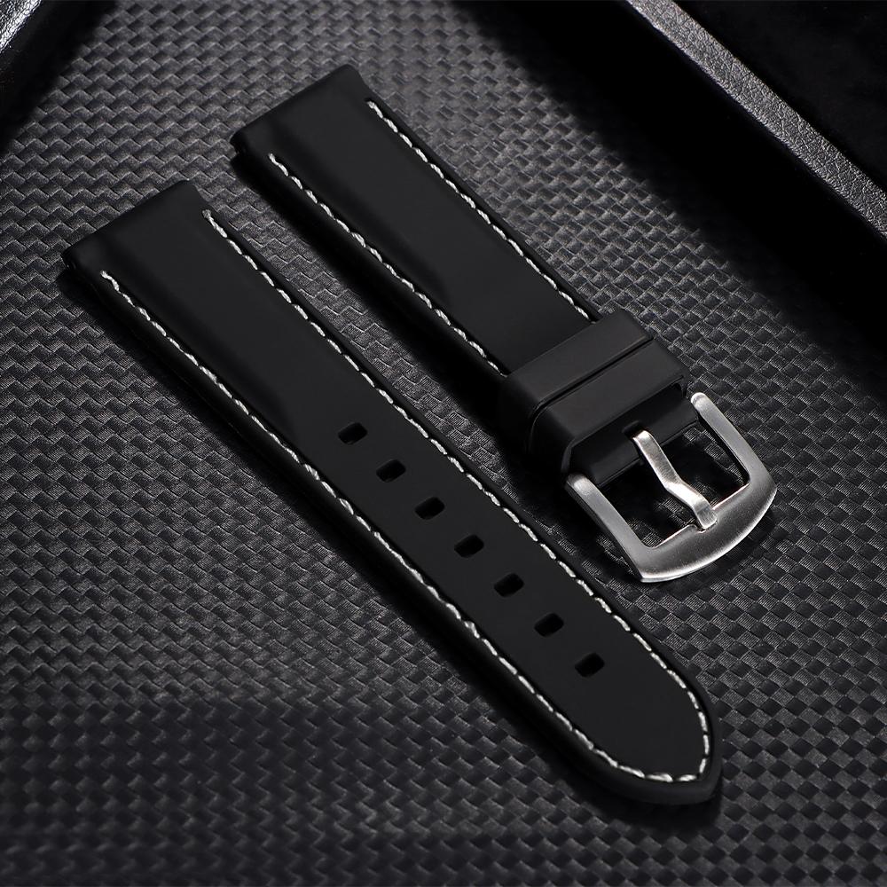 18mm 20mm 22mm 24mm 26mm Uhrenarmband Sport Vintage Silikon Uhrenarmband Edelstahlschließe Uhrenzubehör für Seiko