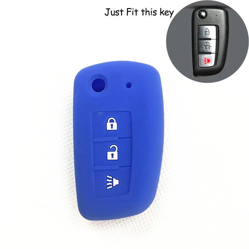 For Nissan Rogue Silicone Remote Flip Key Case Fob Shell Cover Skin Holder 3 Button 2014 2015 2016 2017 2018