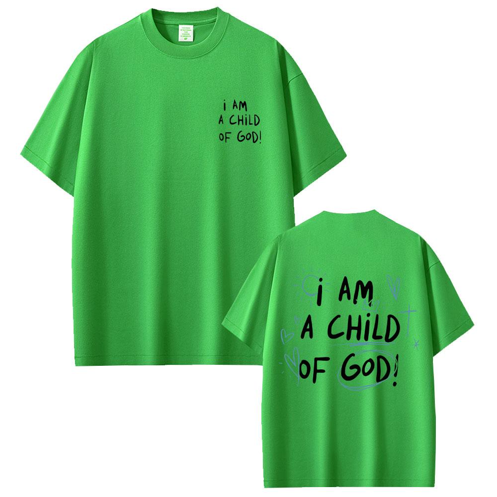 Christian Religious Jesus I Am A Child of God Print T-shirt Men Women Gothic Oversized Streetwear Male High Quality Cotton Tees