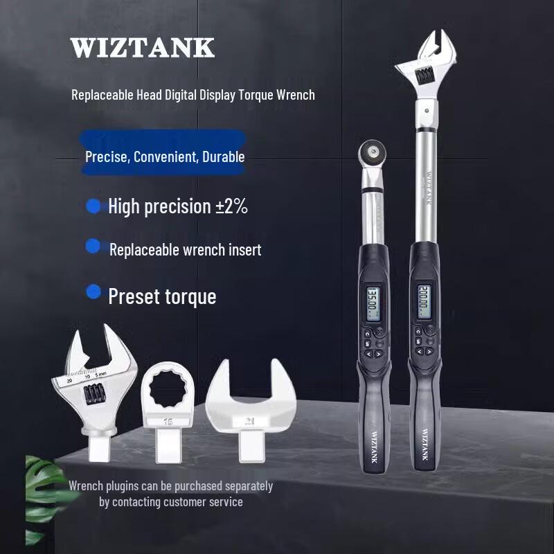 WIZTANK Taiwan Digital Interchangeable Head Adjustable Torque Wrench